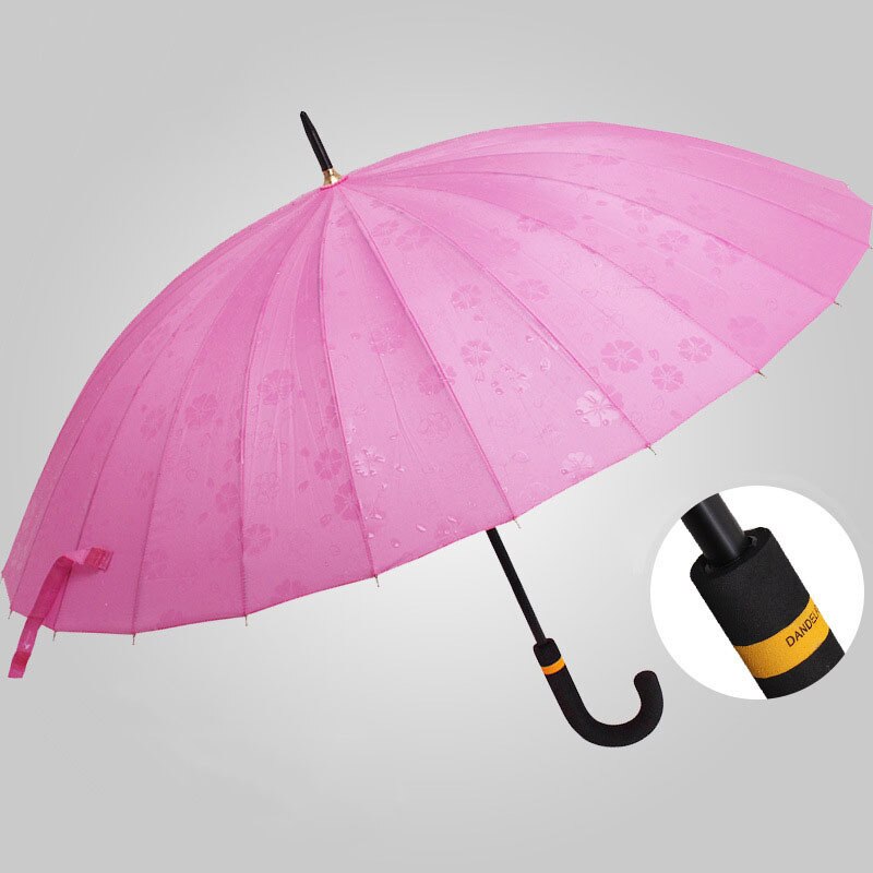 FGHGF Bloemen Patroon 24 k Magic Long-handvat Paraplu Extra Grote Maat Oversized Winddicht Grote Vrouwen Mannen Paraguas: Pink