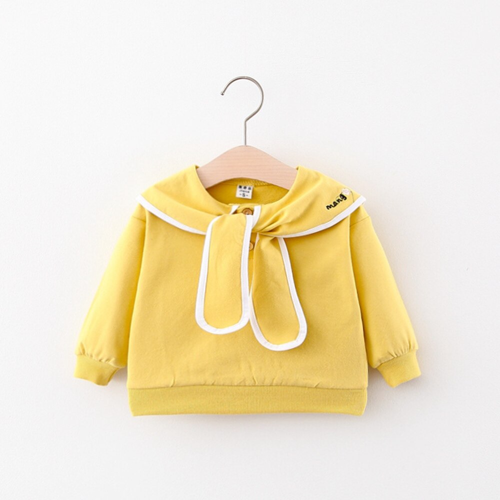 Herfst Meisjes T-shirts Kinderen Kids Baby Zuigelingen Lange Mouw Toevallige Trui T-shirt Tops WT1130: Yellow / 18m