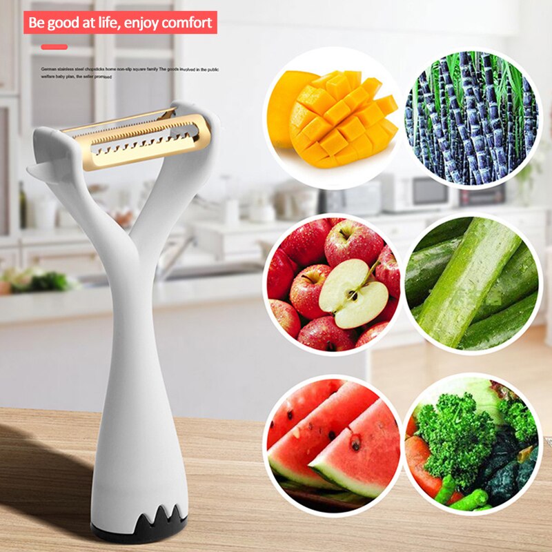 Pelador de frutas y verduras de acero inoxidable, utensilio pelador de cocina afilado