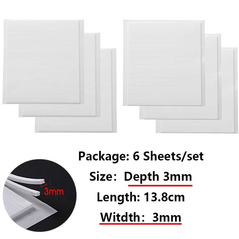 Bande adhésive Double face 3D en mousse, 3mm de profondeur, 5mm / 3mm de largeur, pour bricolage, fabrication de cartes Shaker, fournitures d&#39;artisanat pour Scrapbooking: 2 sets 3mm