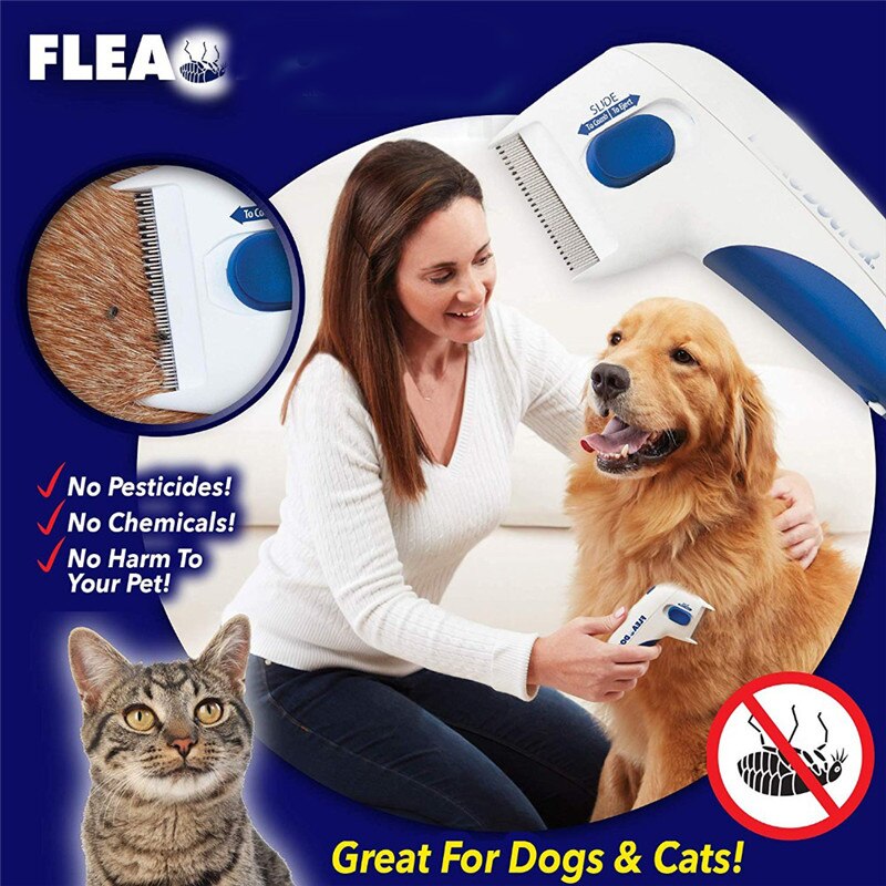 Selbstreinigender Flohkamm Für Haustiere – Haarentfernungsbürste Mit One-Touch-Reinigung, Für Katzen & Hunde