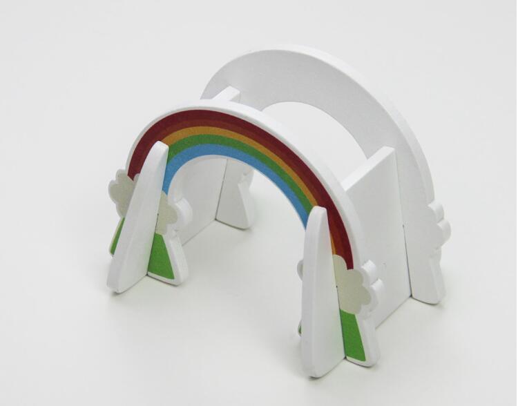 EDWONE tutti i tipi di ponti binario in legno faggio treno ferroviario in legno accessori per binari circolari adatti per Biro: Rain bow bridge