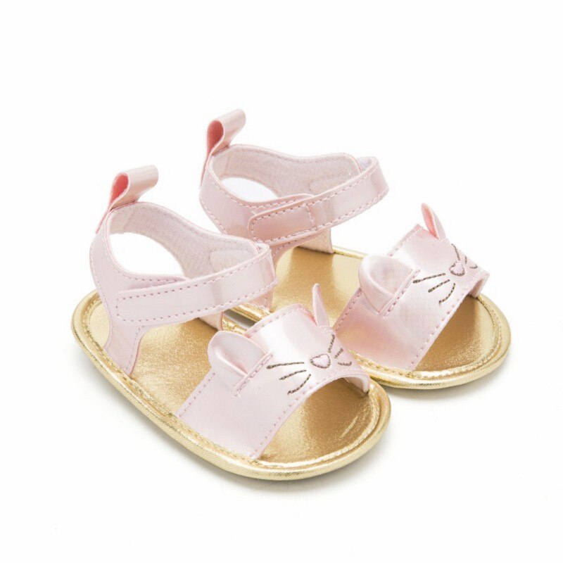 Baby schoenen Zomer Meisje Sandalen Leuke Kat Zachte Zolen Gouden Prinses schoenen Mode Baby Meisje Sandalen