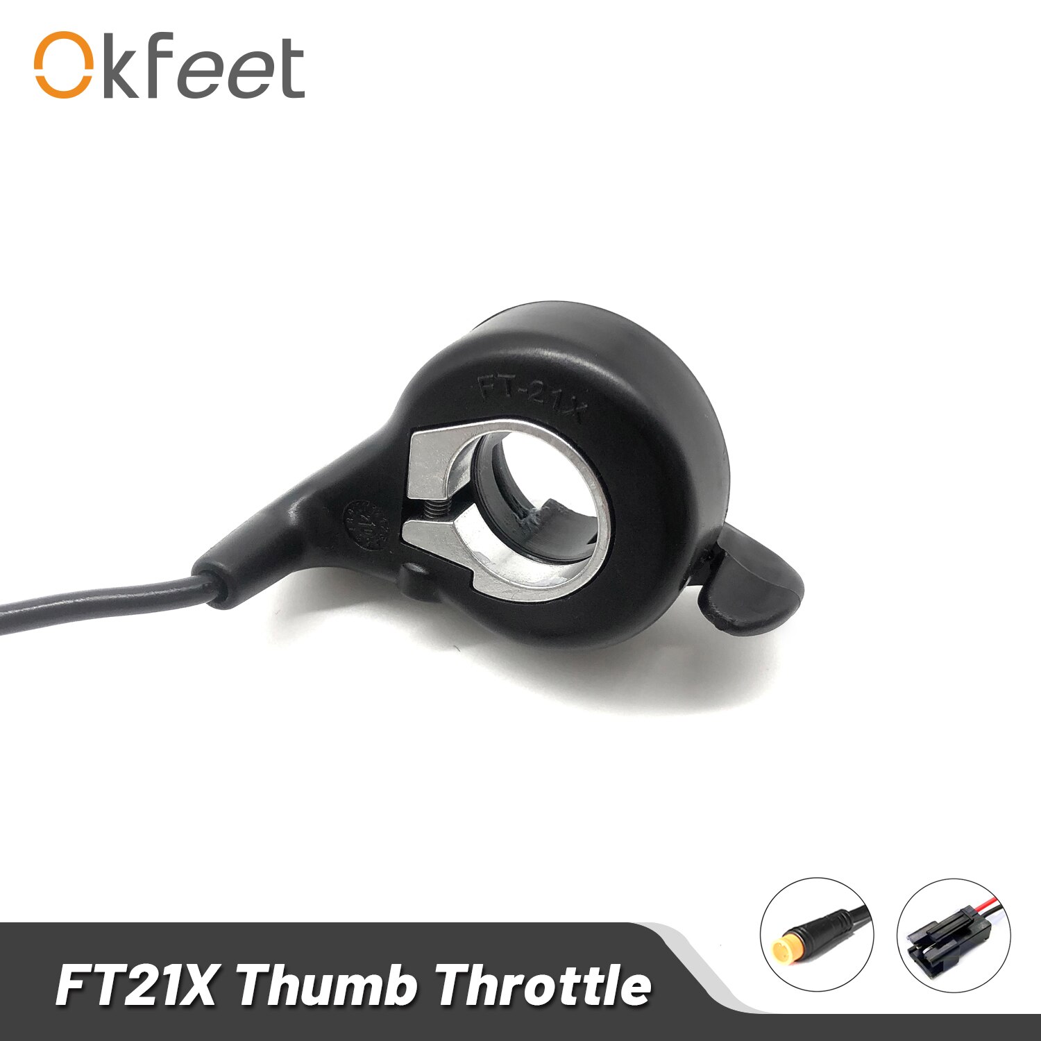 Okfeet Wuxing Throttle Electrical Bicycle FT21X 130X Finger Thumb Throttle Waterproof Accelerator for Ebike Conversion Kit