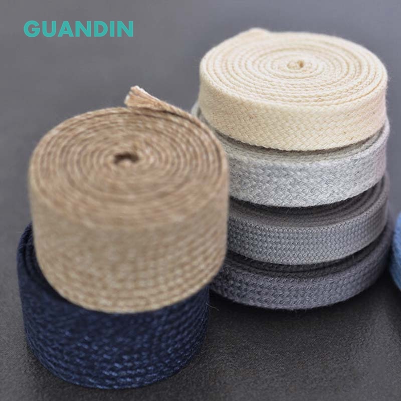 GUANDIN-corde plate en coton de couleur, corde pour travaux manuels bricolage ficelle plate en coton pour sacs, vêtement, chaussures, pantalons, casquettes/1yard/pièce
