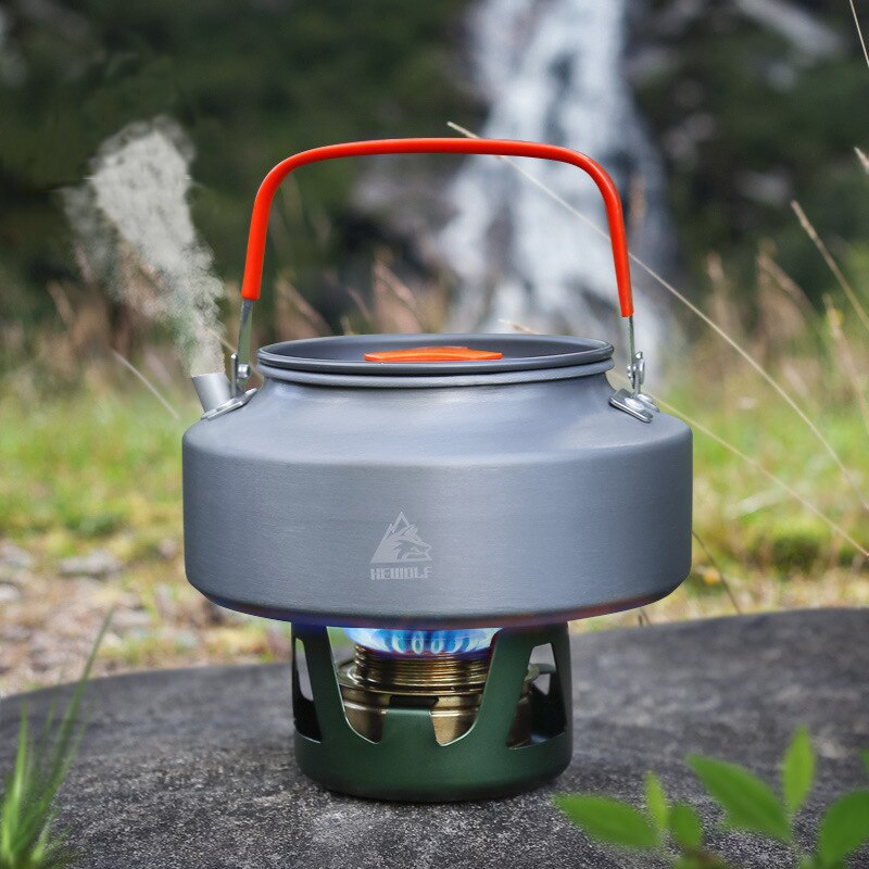 Hewolf Portatile in Lega di Alluminio Bollitore Pentola di Acqua Teiera Caffettiera Stoviglie Pentolame E Utensili per Cucinare tutto'aperto Escursione di Campeggio di picnic