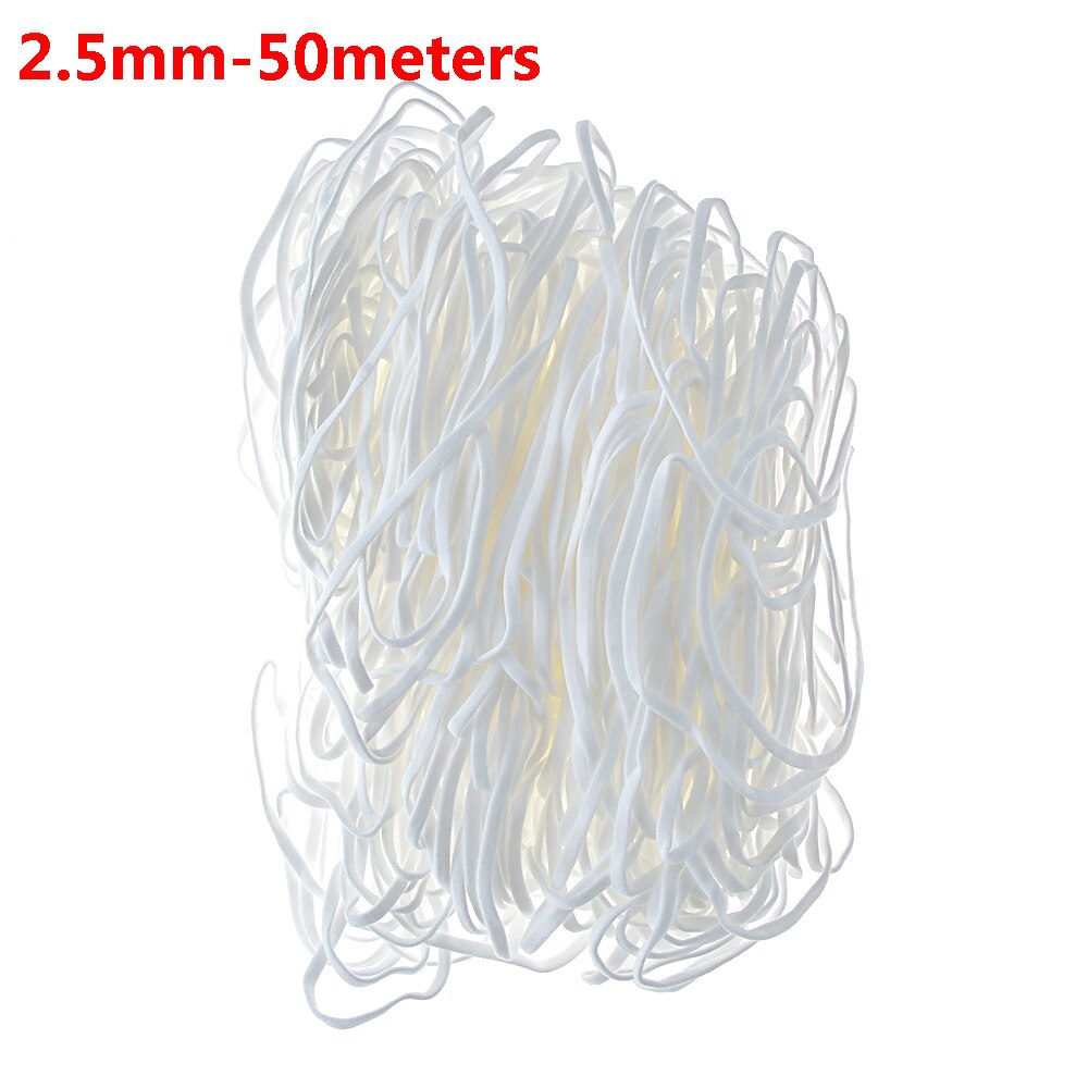 100Meters 3mm Round Making Mask Elastic Band Mask Rope Rubber Band String Mask Ear Cord Elastic Band DIY Crafts Accessories: 4B