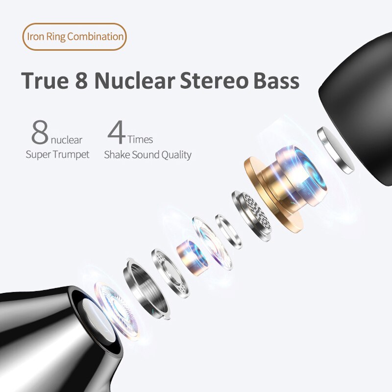 Écouteurs intra-auriculaires filaires avec micro basse, oreillettes stéréo, musique, Sport, jeu, prise de Type C, coque en céramique, 8 cœurs, 3.5mm