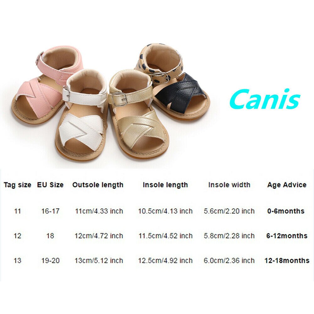 Recién Nacido bebé niña Sandalias Prewalker antideslizante zapatos de cuero de la PU de la hebilla de lindo verano bebé Infante zapatos