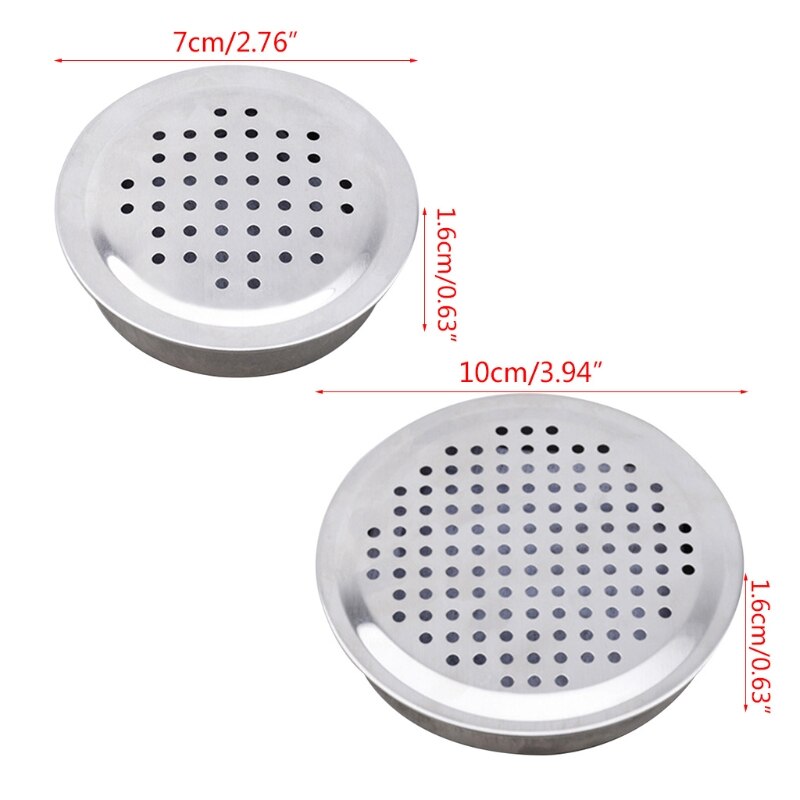 Rejillas de ventilación de acero inoxidable, cubierta de rejilla de agujero de malla, capó de ventilación de conductos planos, sistema de ventilación redondo, salida de aire de pared