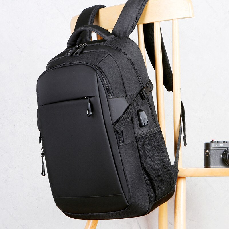 Large-Capacity Travel Business Backpack Student Cool Laptop Nylon Black Backpack Waterproof School Bag