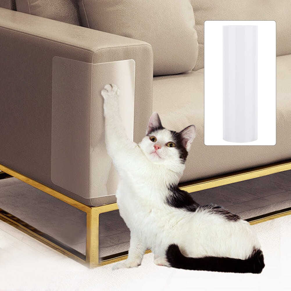 30*45cm møbler vagt kat ridse beskytter anti-ridse tape rulle kat ridse forebyggelse klart klistermærke til sofa pet produkter