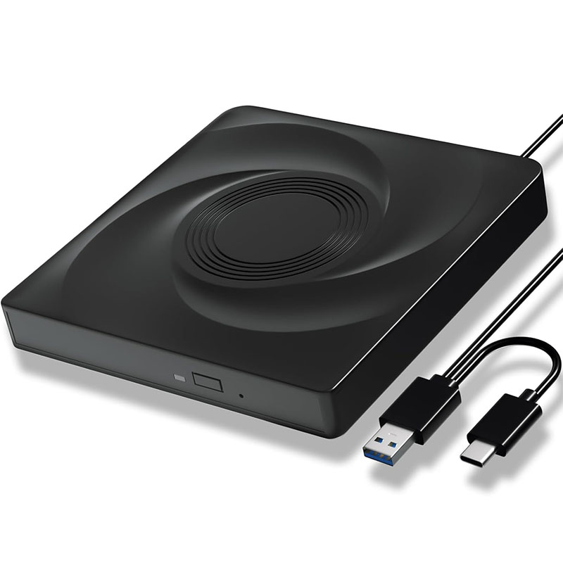 External Blu ray Drive USB 3.0 Type-C Optical BD CD DVD Drive Burner Portable Player Writer Compatible with Windows/MacOS/Linux