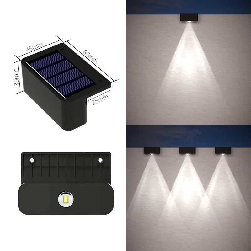 Solcelle Vegglampe Utendørs Vanntett Stegbelysning Hage Gjerde Dekorativ Gård Lampe