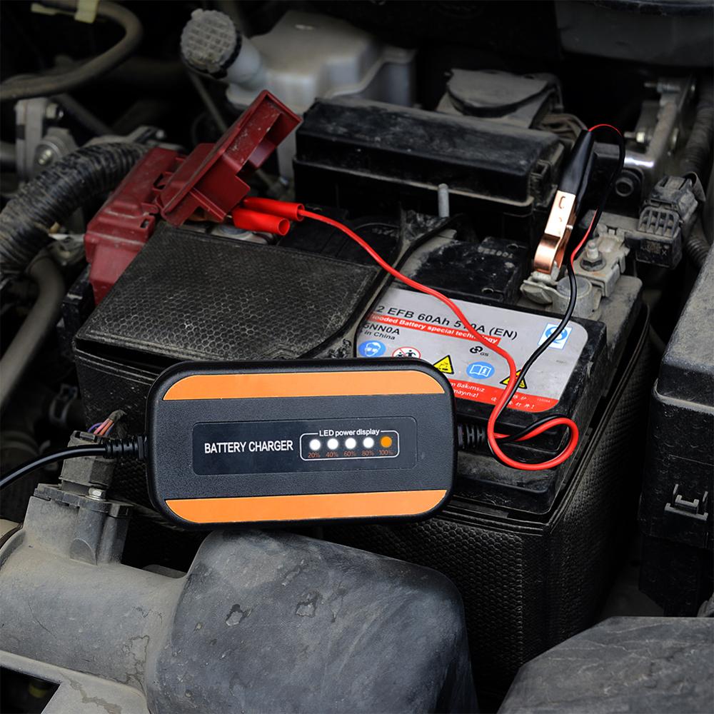 12V Volautomatische Batterij-Opladers Smart Digitale Puls Reparatie Lood-Zuur Batterij Oplader Motorfiets Auto Batterij lader