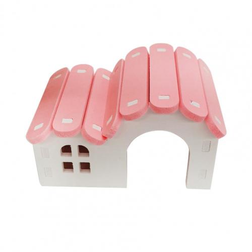 Hamster House Leisure Hedgehog Hamster Villa Living Hut Ventilated Small Pets Mouse Sleeping Nest House Toy for Rat: Pink