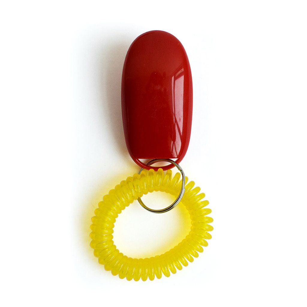 Mini Clicker pour chien de , jouets d'entraînement pour animaux de compagnie, accessoires d'obéissance, son avec dragonne: red