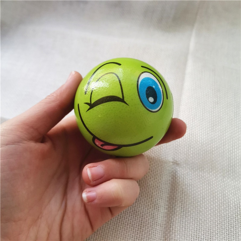 4pcs 6.3cm Funny Smiley Face Grimace Stress Balls Foam PU Balls Squeeze Anti Stress Balls Toys for Kids Children