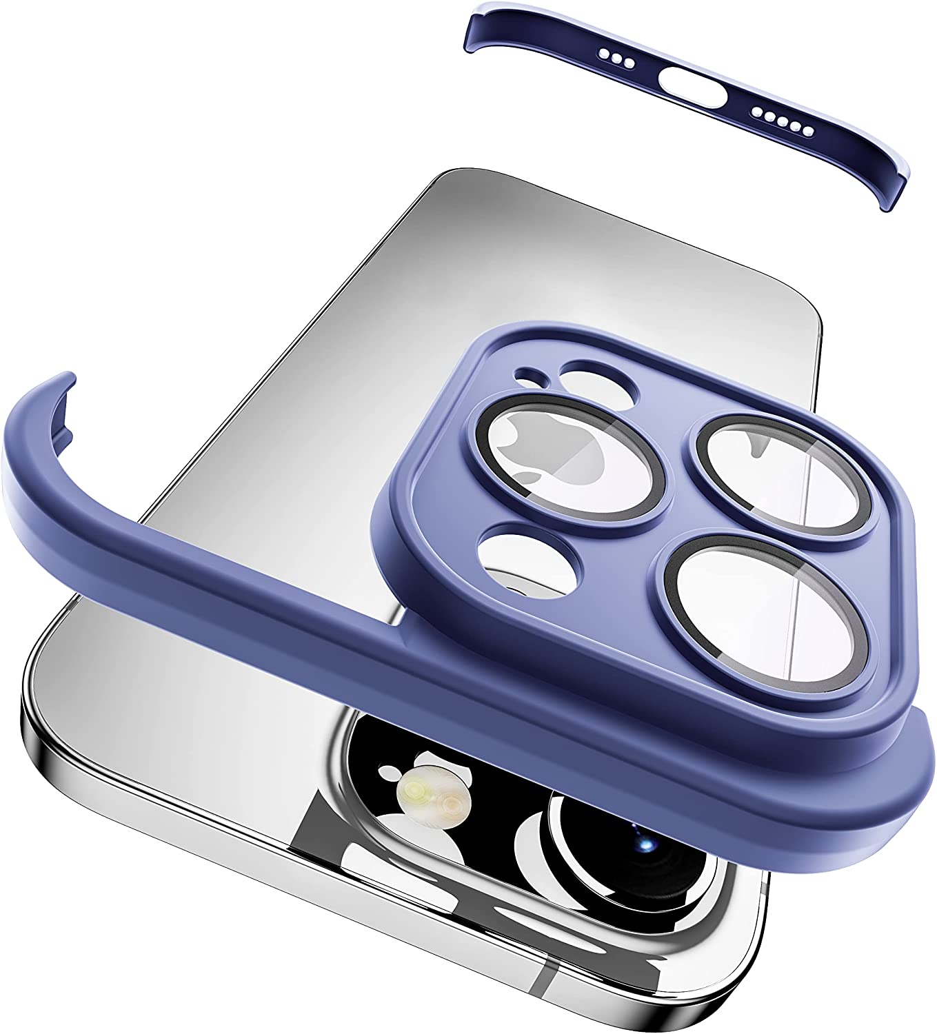 Bumper Case Camera Lens Protector For iPhone 17 Air 16 15 Pro Max 14 Plus 13 15Pro 14Pro 17Pro 16pro Frameless Cover Accessories: aluminum / Blue