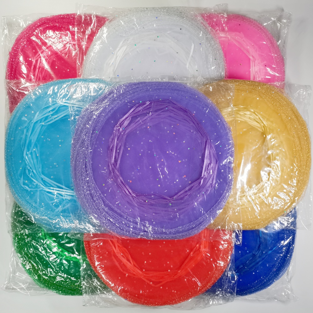 100pcs Jewelry Bag Diameter 26cm 35 40cm Wedding Christmas Party Organza bags Jewelry Packaging Display & Jewelry Pouches