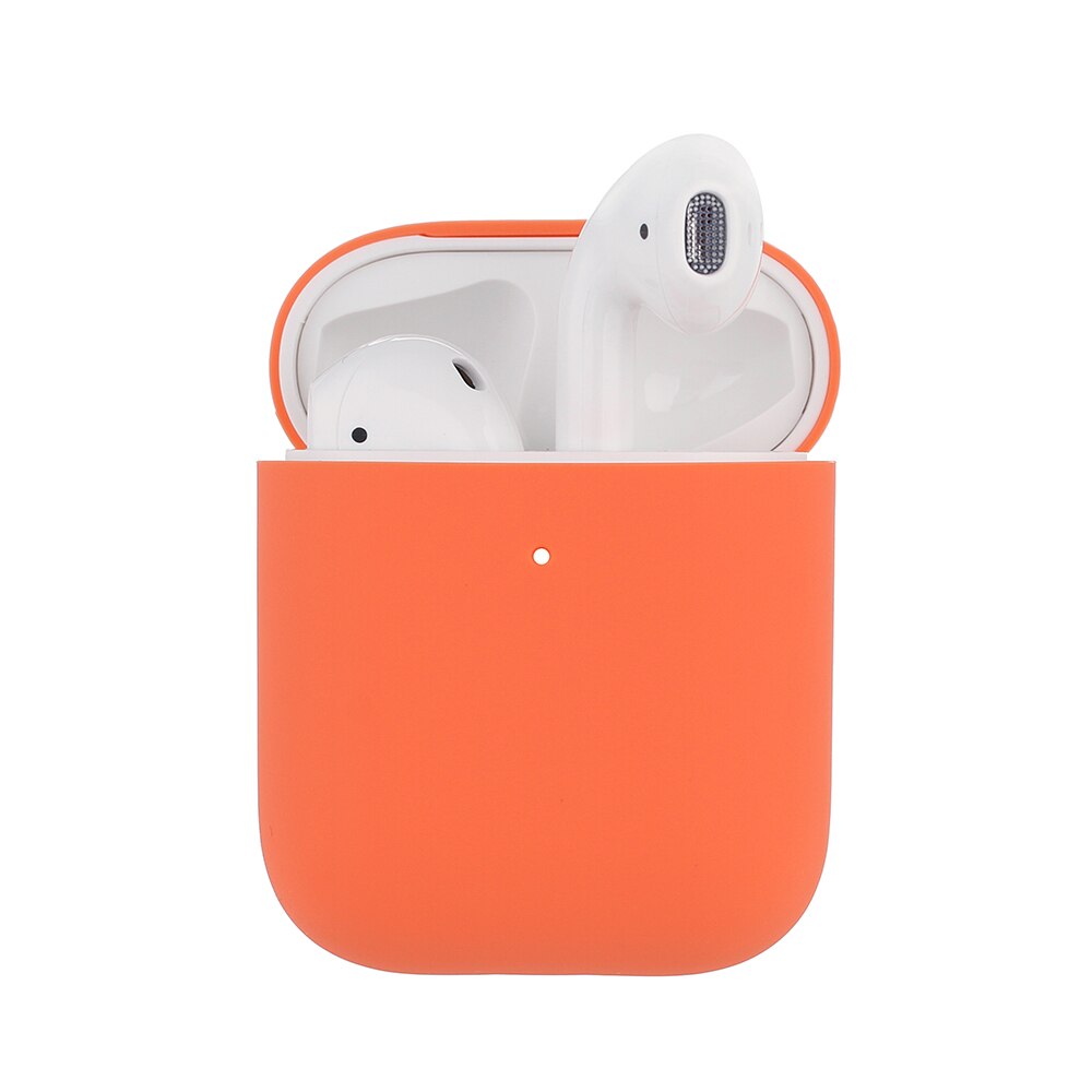 Casos de silicone macio para apple airpods 1/2 caso protetor bluetooth sem fio fone de ouvido capa para apple ar pods caixa de carregamento sacos: Orange