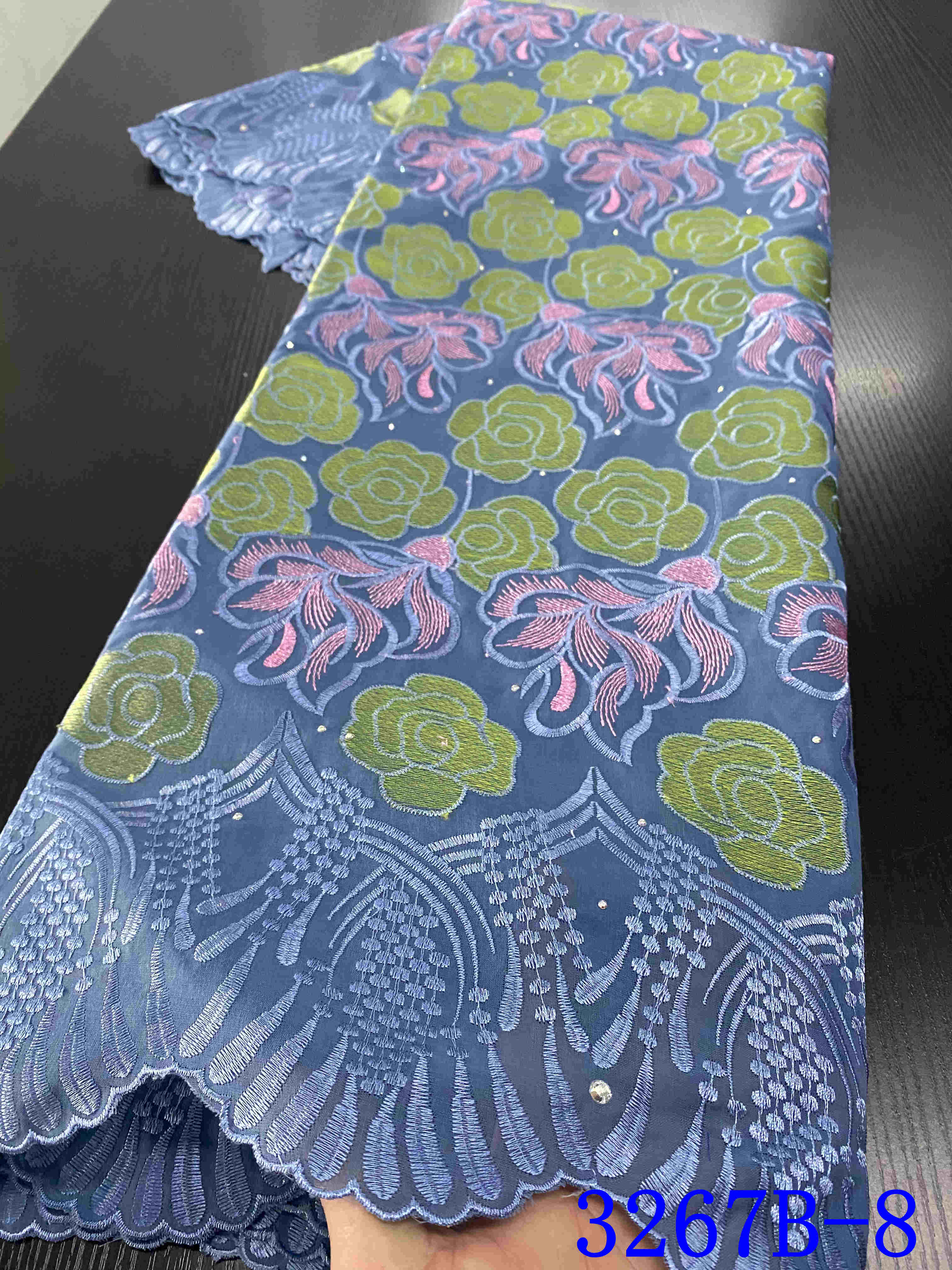 african dry lace fabric lace material tissu broderie dubai cotton fabric voile lace in switzerland YA3267B-6: Picture 8