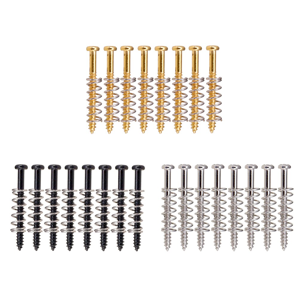 Tornillos de pastilla Humbucker portátiles, juego de resortes rectos, piezas de repuesto, tornillos de anillo de montaje de pastilla para guitarra eléctrica/bajo