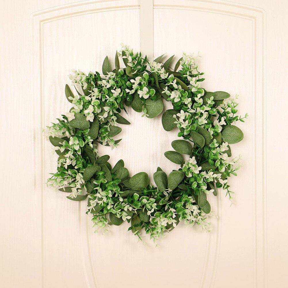 Guirlande d'eucalyptus Double couleur, plante verte, couronne de fleurs artificielles rondes, décoration pour porte de salon