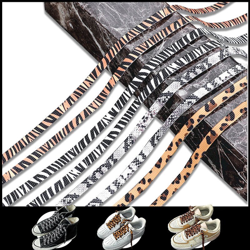 Individual Classic Animal Pattern Shoelaces Women Men Zebra Leopard Pattern High-top Canvas Sneakers Shoelaces