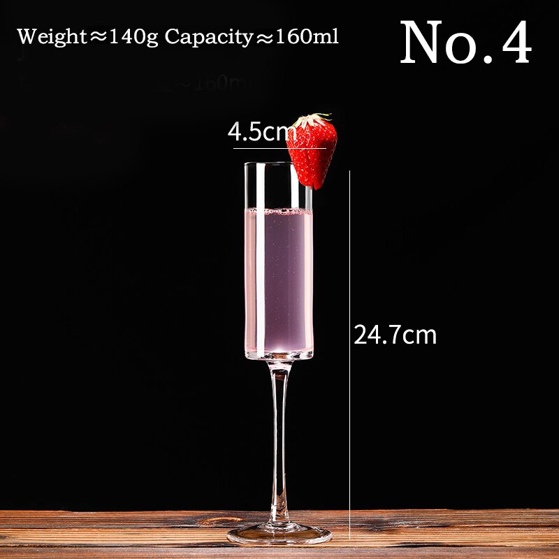 Champagne Flute Glasses Cocktail Glasses Hand Blown Lead Free Champagne Cups: 2