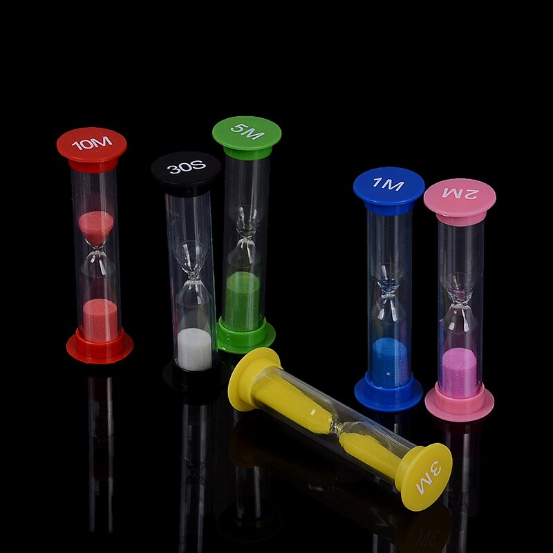 6pcs 30 s/1/2/3//5/10 minuten Kleurrijke Zandloper Zandloper Zand Klok Timers Zand timer