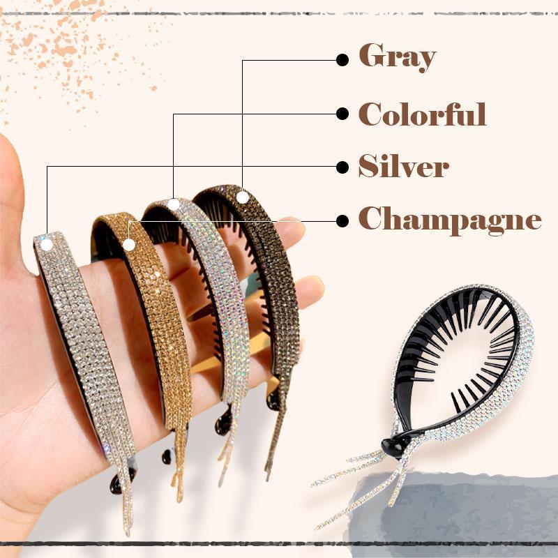 1Pc Elegante Strass Kwastje Hoofdtooi Haarspelden Voor Vrouwen Bijoux Crystal Haaraccessoires Bruiloft Sieraden Diamond Donut