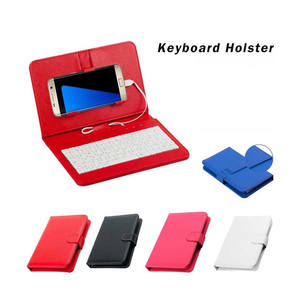 General Wired Keyboard Flip Holster Case For Andriod Mobile Phone 4.2''-6.8'' 20A