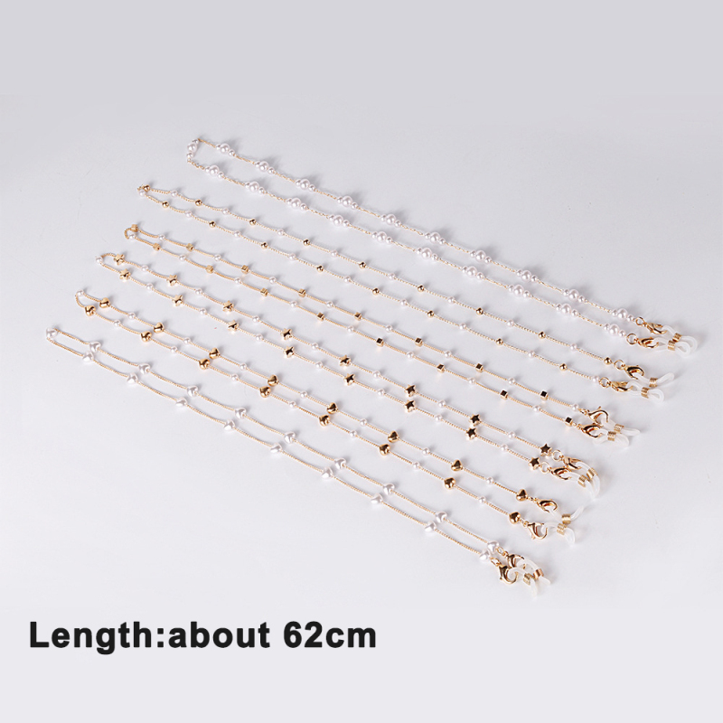 Ins Очки Цепи Parel Ster Anti-Verloren Lanyard Chain Liefde Kralen Ketting Temperament Masker Ketting