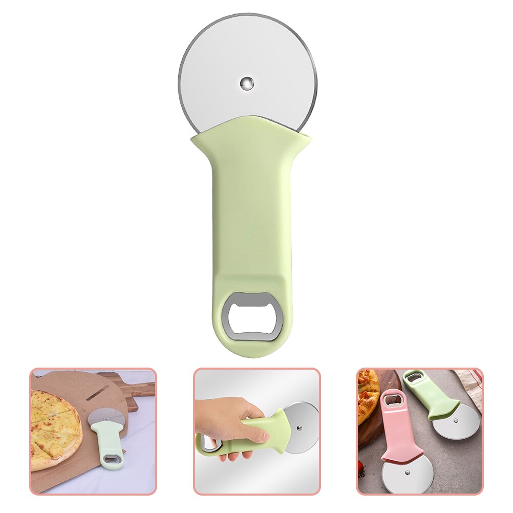 Dual-use Pizza Cutter Pizza Cutting Wheel Sharping Pizza Wheel Slicer for Kitchen: Light Green