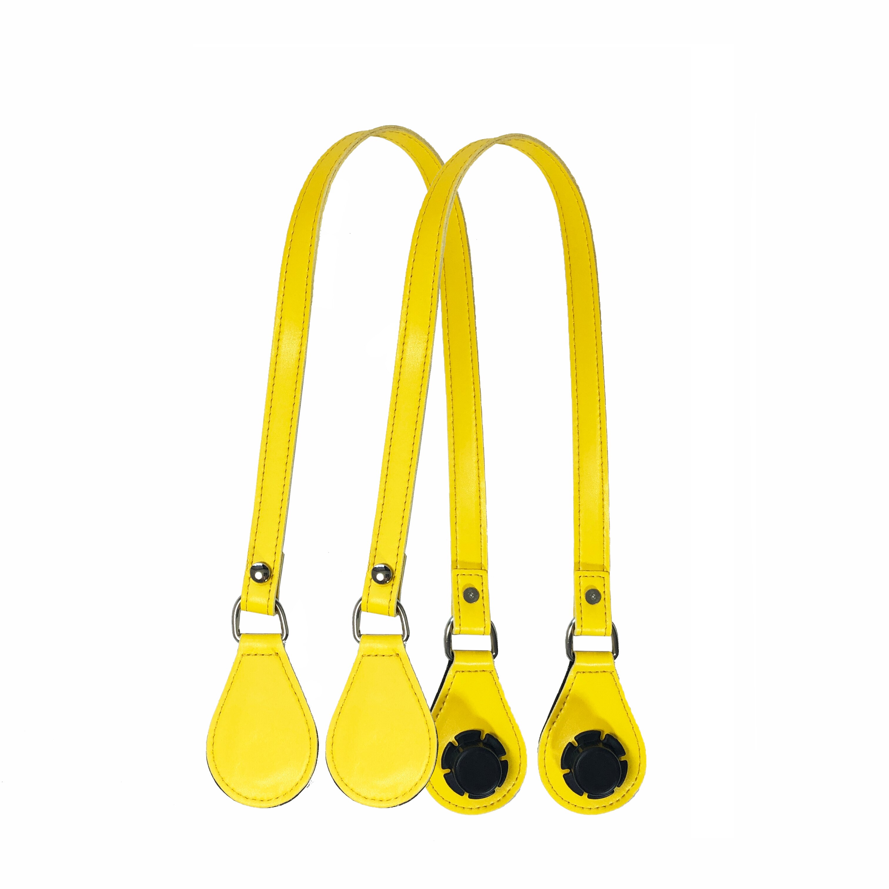 Flat Handles with End for Obag handbag Faux Leather Handle Removable End for O Bag OCHIC handbags: Yellow 70cm