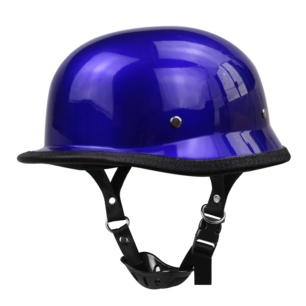 Motor halve helm Duits lederen vintage helm Casco Moto motorfiets open helm Biker Pilot DOT-certificering S-XXL: GRIJS / L