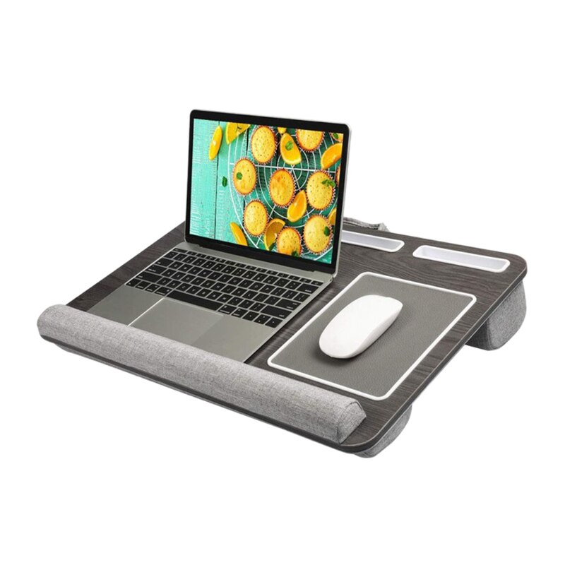 Multi-Funktion Stand Laptop Tisch Stehen Runde Tisch Massivholz Bein Faul Tisch Gebaut-in Maus Pad und handgelenk Pad