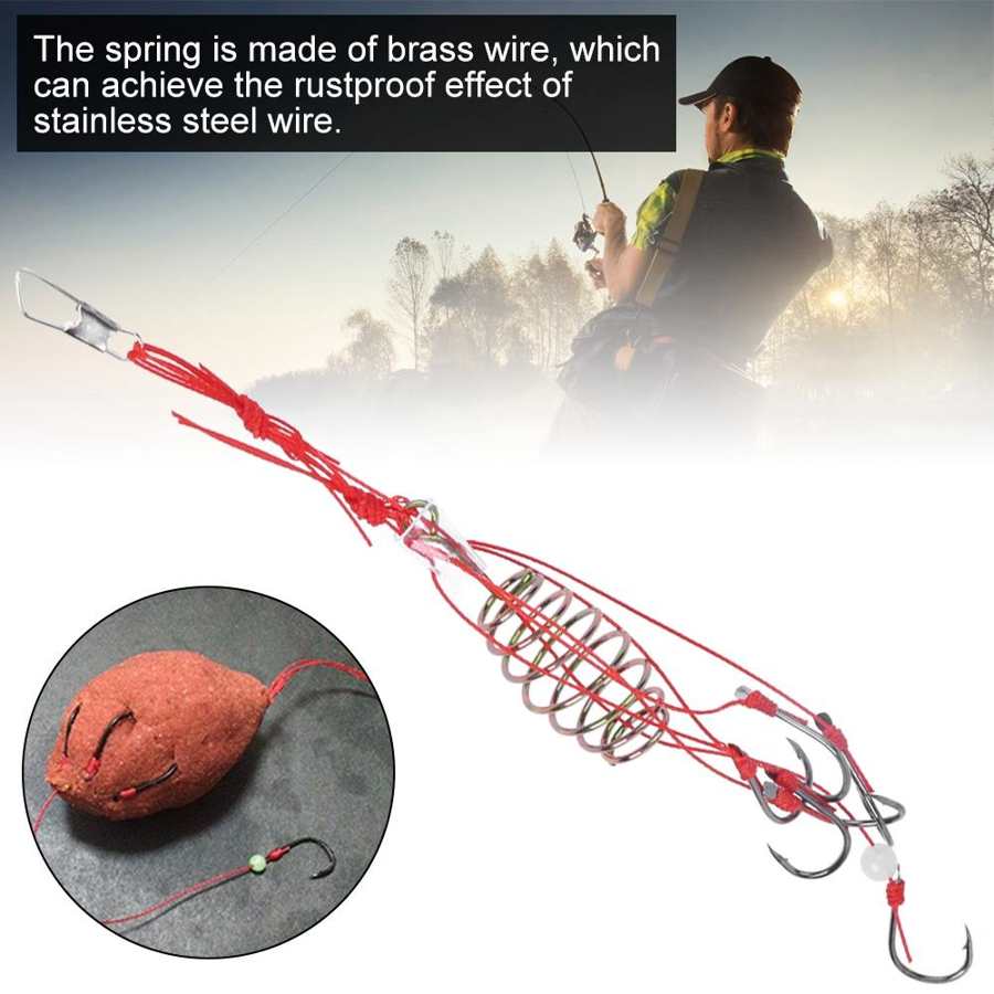 8 Pieces Explosion Fishing Hooks Fishing Lure Bait Trap Feeder Cage Sharp Fishing Hook with Stainless Steel Springs