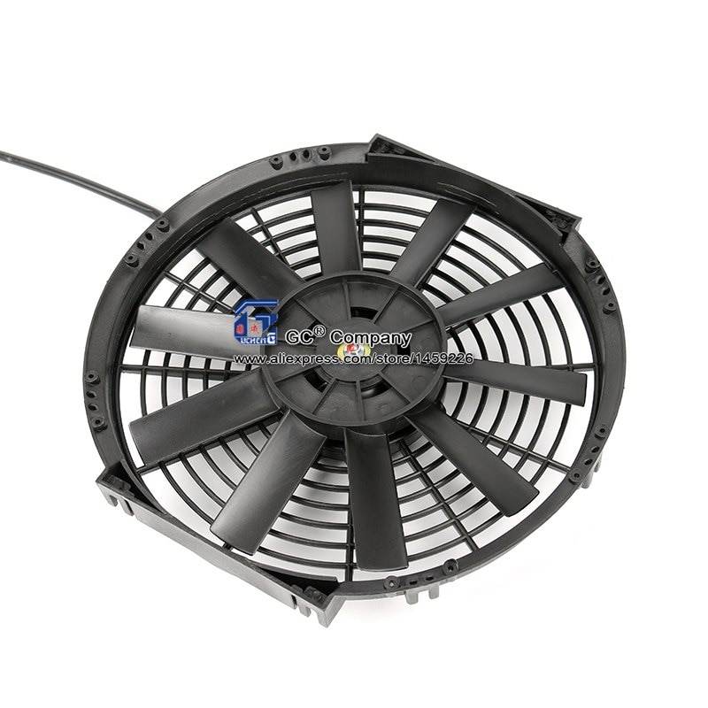 Universal 12 tommer elektrisk køleventilator radiator film ventilator 12v / 24v til street rod klassisk muskelbil klimaanlæg kondensator