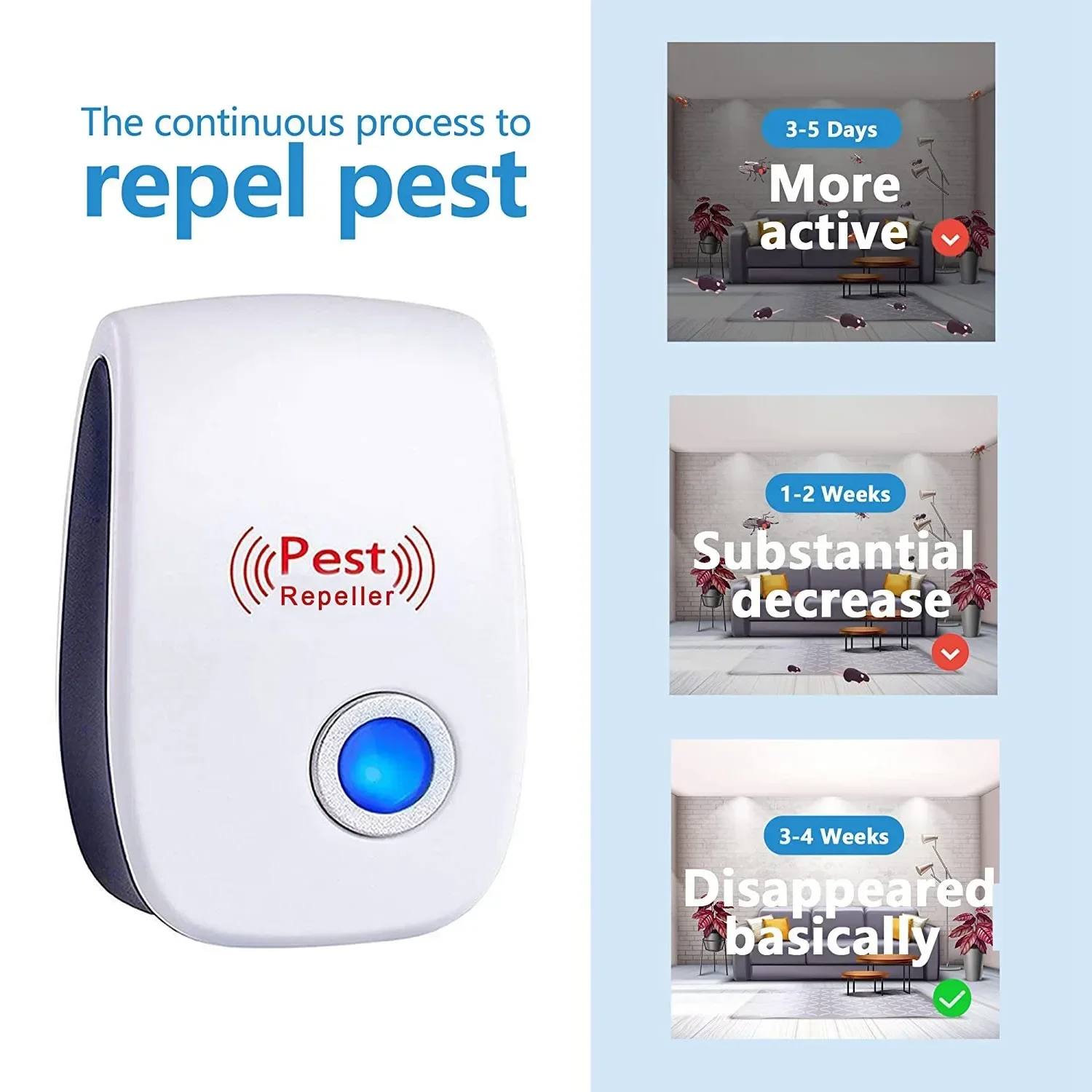 XIAOMI Ultrasonic Mosquito Repeller Mini Insecticide Plug Household Mute Intelligence Electronic Insects Repellent Offices Mouse
