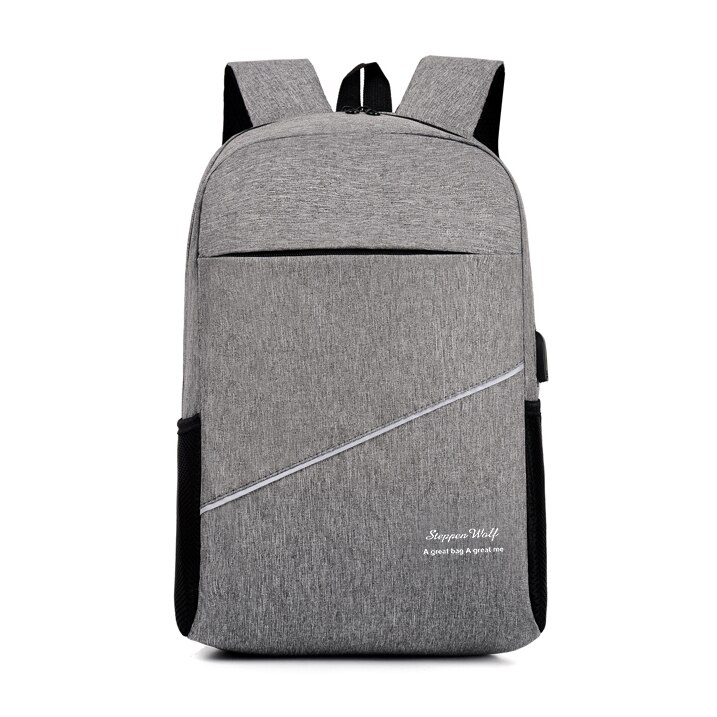 unisexe sac à dos Oxford école sac à dos pour hommes femmes adolescent charge voyage grande capacité ordinateur portable sac à dos Mochilas: Light Grey