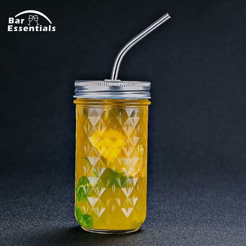 350ml diamantboll murare dricka kopp sylt honungsflaska transparent förseglad glasburk kristallkoppar
