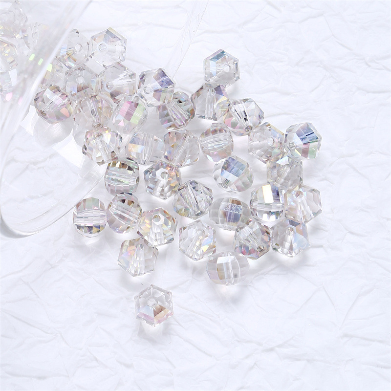 20 piezas cuentas de cristal redondas de Austria de 8mm, cuentas de vidrio facetadas de Color AB, cuentas espaciadoras sueltas para fabricación de joyería, collar de pulsera DIY