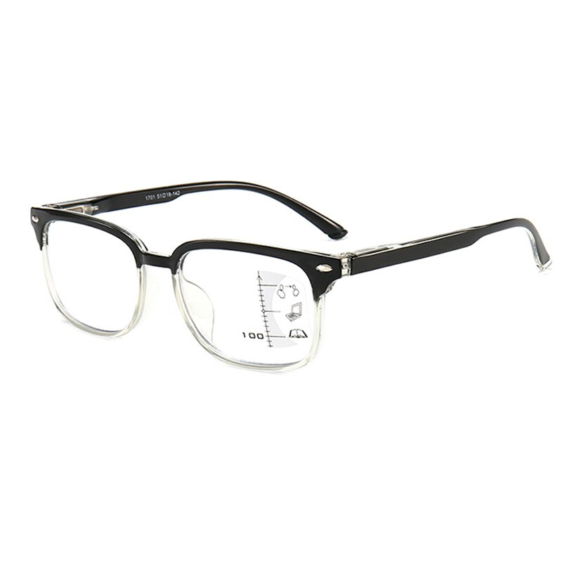 Retro Progressive Multifocal Reading Glasses Men Women Anti Blue Light Magnifying Presbyopic Glasses Big Full Frame +1.5: +200 / Gray