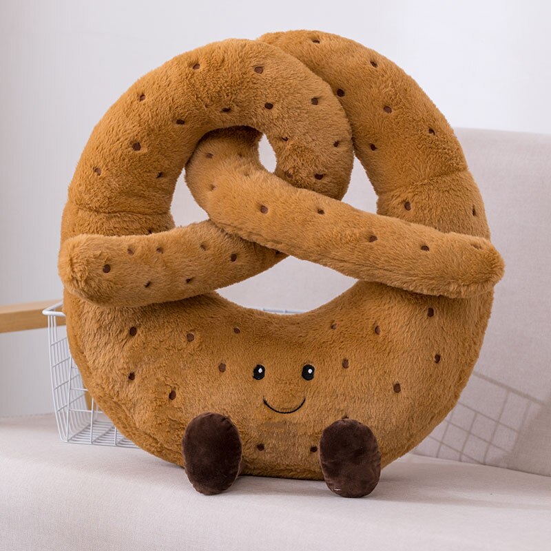 Juguete de peluche gigante para niños, muñeco suave de felpa, pan tostado, Pretzel, Croissant, Baguette, relleno de comida rápida, de cumpleaños: Big Pretzel
