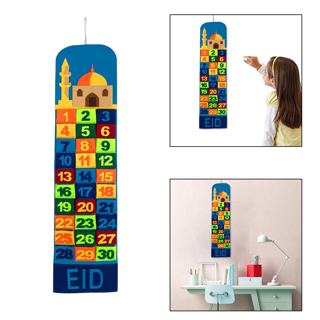 Ramadan Calendar Decorations Supplies Mubarak Hanging Calendar