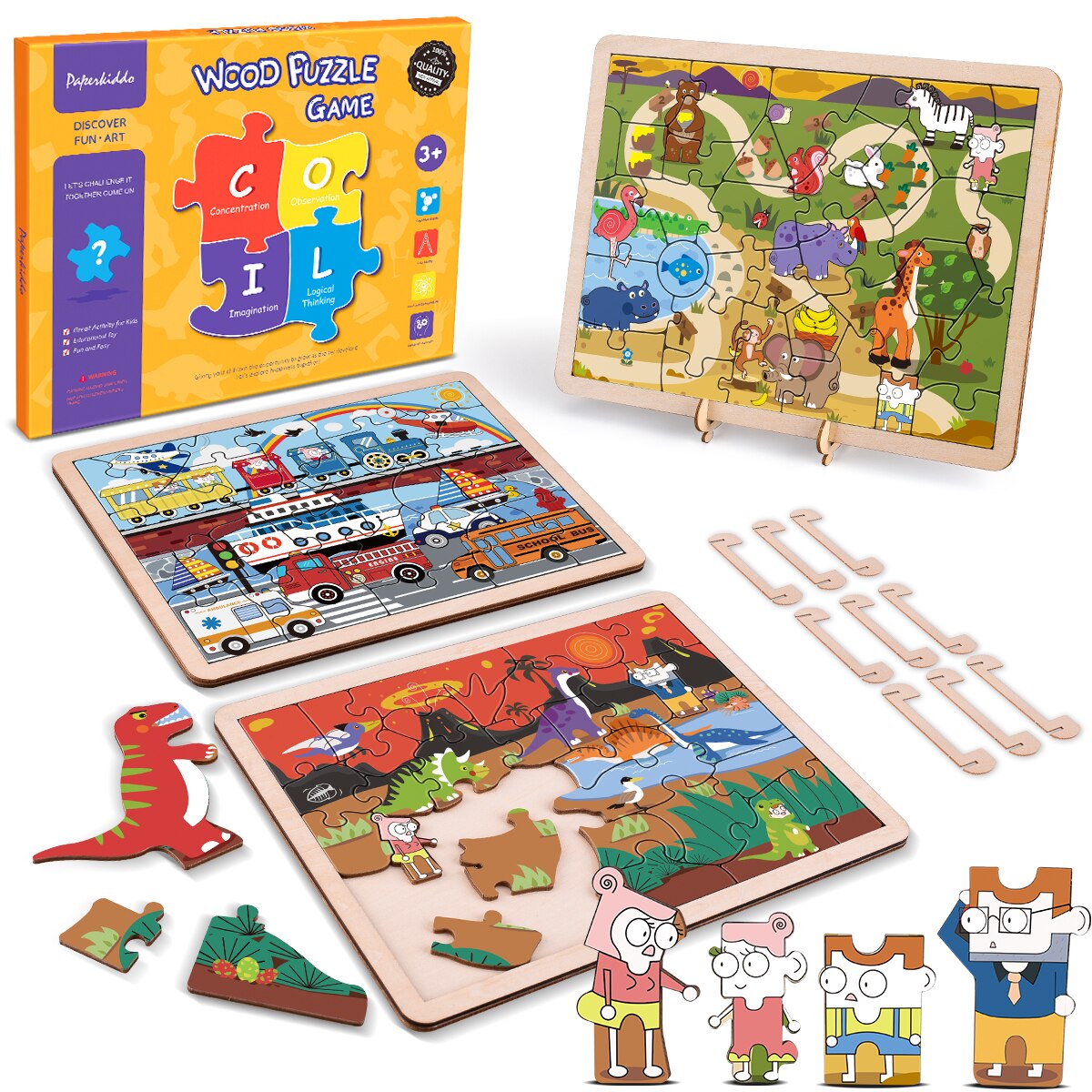 Hout Puzzel Speelgoed Voor Kinderen Volwassenen Dieren Voertuig Verkeer Auto Puzzels Puzzel Baby Educatief Spel Leren Houten Speelgoed