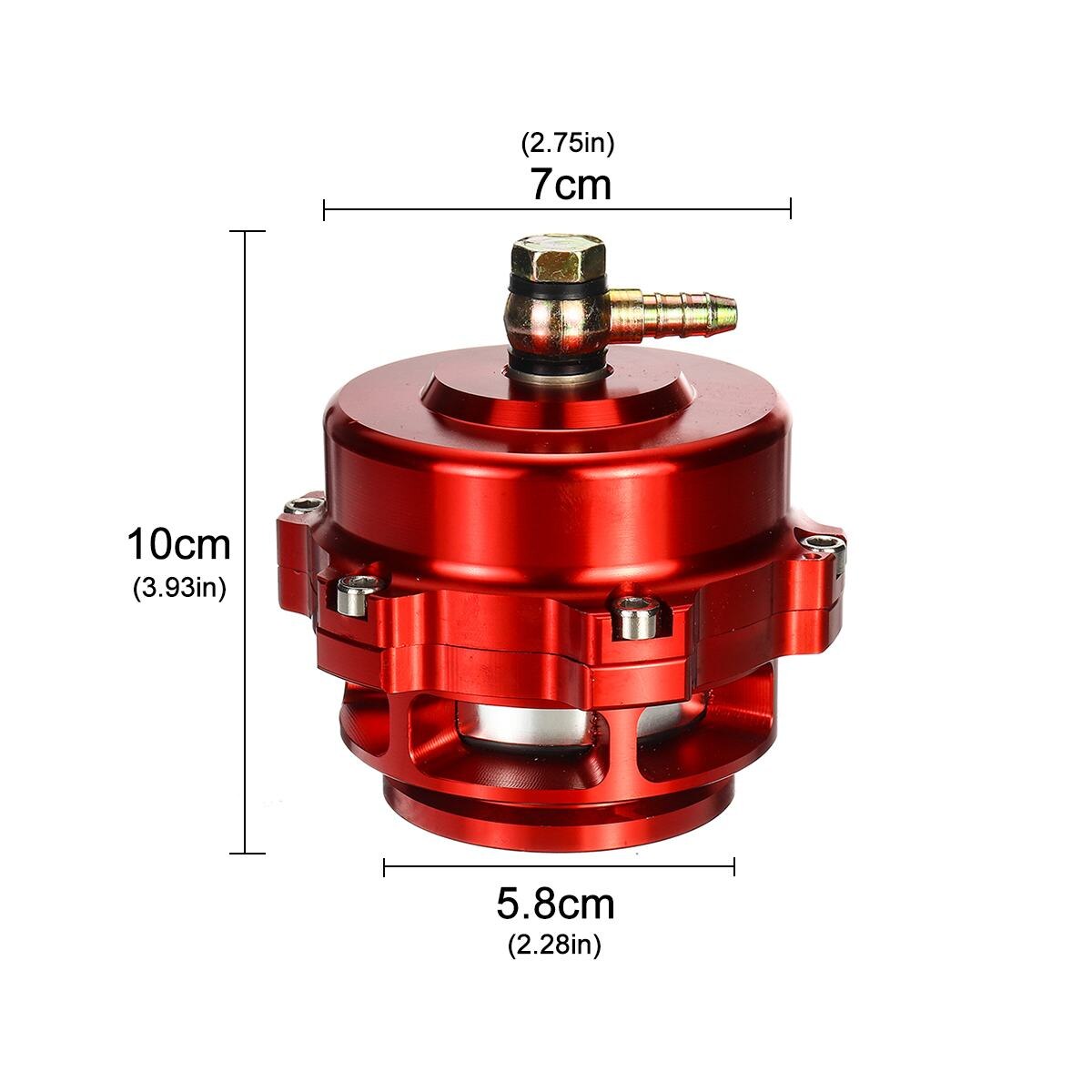 Válvula de descarga Turbo de aleación de aluminio de 50mm de gran , abrazadera de banda en V BOV de ventilación 360, aumento de 35psi con anillo en O de resorte