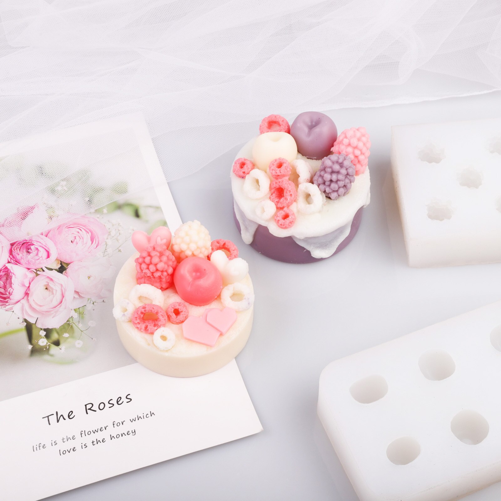 Cherry Moerbei Fruit Diy Aromatherapie Kaars Montage Mold Franse Mousse Chocolade Fruit Mold Kaars Maken Levert
